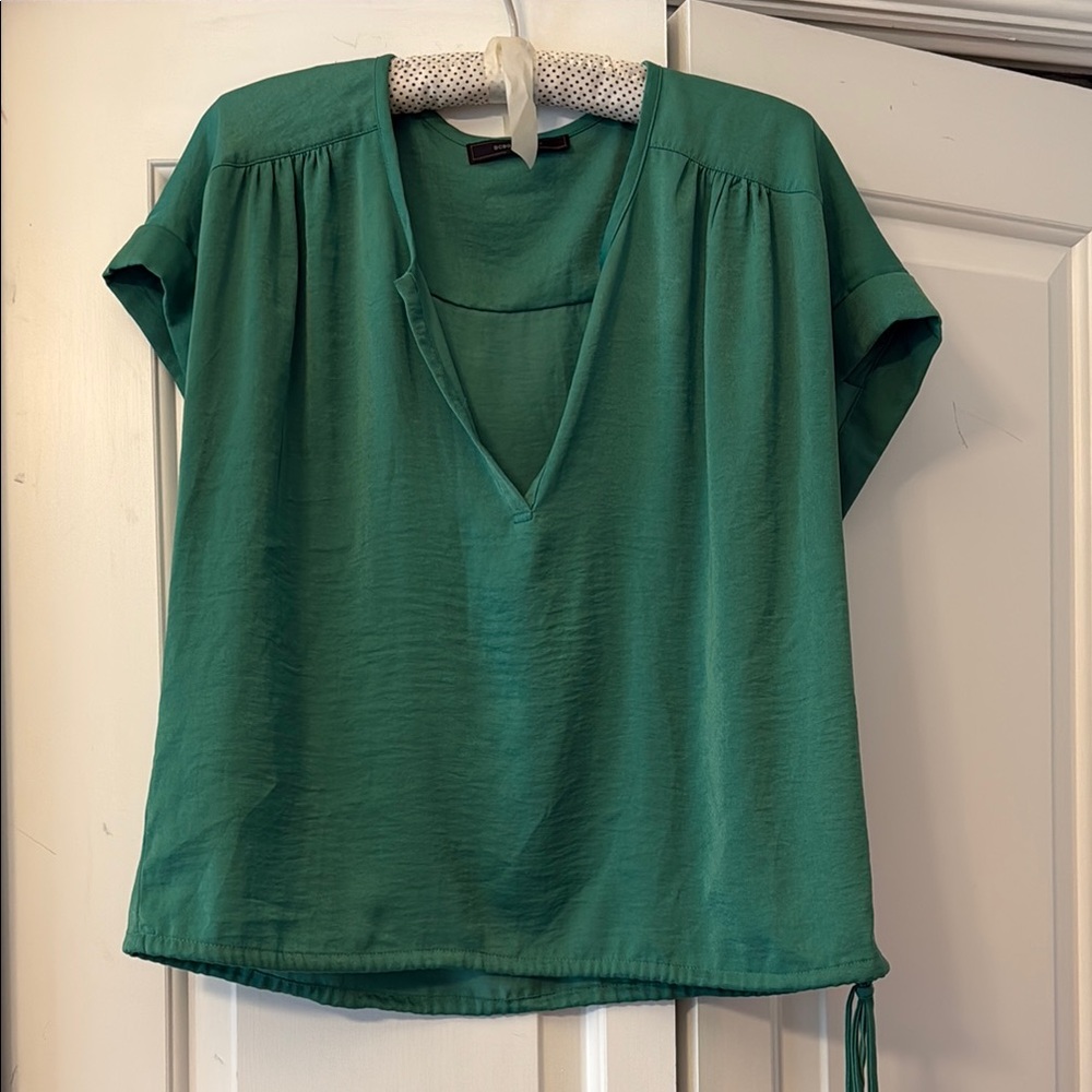 Green Dolman Sleeve Relaxed Blouse
